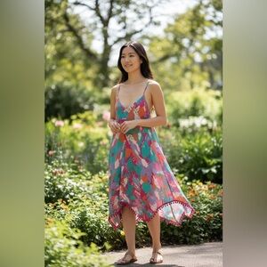 Goa Beachwear by Japna Cover Up Dress Neon Geometric XL